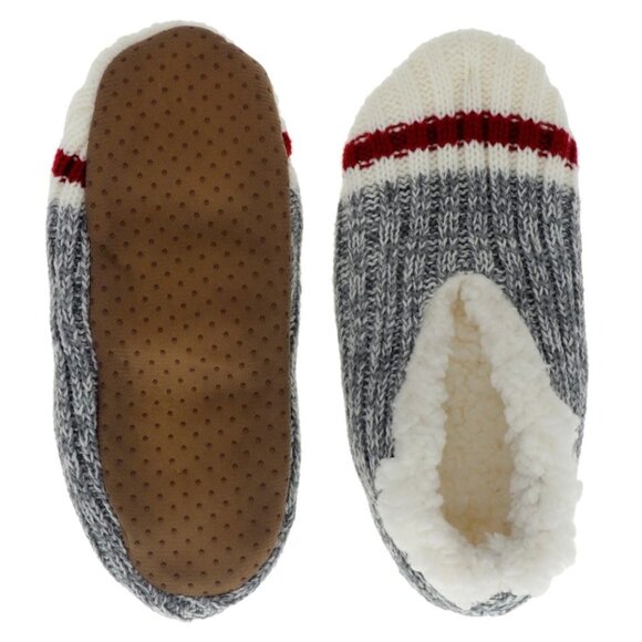 Grey, White & Red Cozy Soft Non-Slip Slippers - Picture 1 of 3